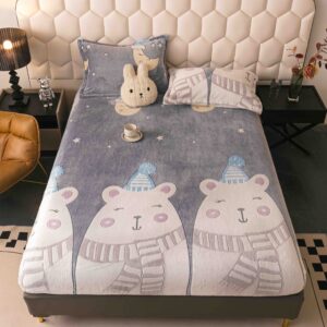 Husa de pat Cocolino cu elastic si 2 fete de perna, pat 2 persoane