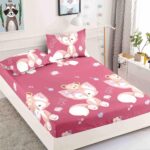 Husa Pat Dublu cu elastic cu 2 fete de perna, tesaturaTip Finet JOJHP19