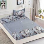 Husa Pat Dublu cu elastic cu 2 fete de perna, tesaturaTip Finet JOJHP66