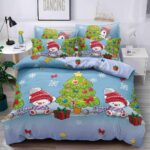 Set Lenjerie Pat Dublu , 6 Piese din Bumbac Finet , Mos Craciun  JOLFXMAS05