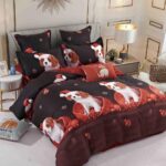 Set Lenjerie Pat Dublu , 6 Piese din Bumbac Finet , Mos Craciun  JOLFXMAS08