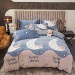 Set lenjerie cocolino pufoasa, cu elastic, pat 2 persoane, 4 piese