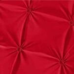 Lenjerie de pat cu pliuri  pentru pat dublu  - finet , 6 piese, Cearceaf cu elastic - Rosu - imagine 2