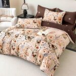 Lenjerie de Pat Dublu, Cearceaf cu Elastic Țesătură tip Finet, 6 piese JOLFDE127